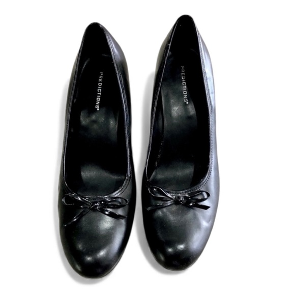 Predictions Black Heel Shoes Women’s Size 9 1/2 W Front Bow Detailing  EUC - Picture 12 of 12